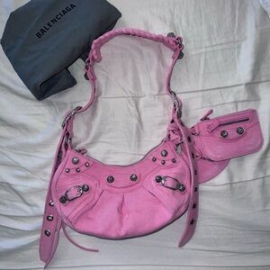 🤯🔥cyber monday SALE! New Authentic BALENCIAGA Le Cagole XS denimwashed pink bag